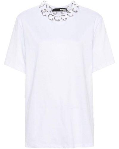 ROTATE BIRGER CHRISTENSEN メタルディテール Tシャツ - ホワイト