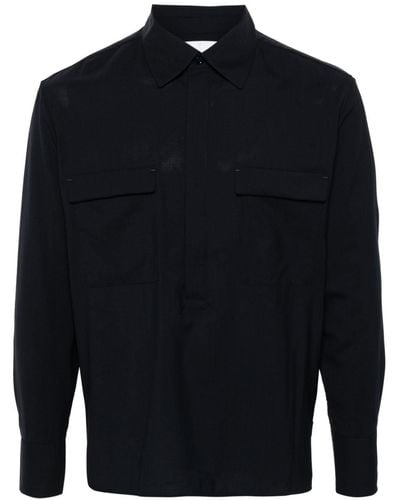 PT Torino Long-sleeve Wool Shirt - Blauw