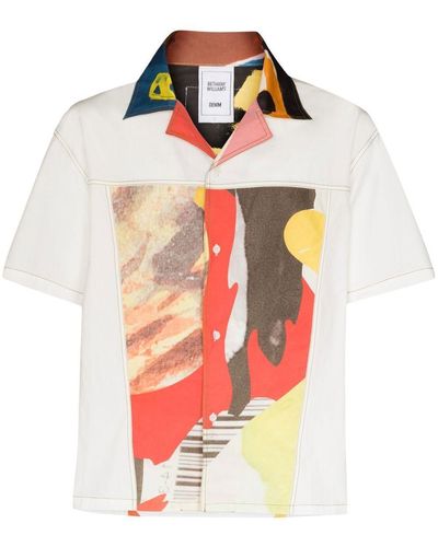 BETHANY WILLIAMS X Browns Abstract-print Short-sleeved Shirt - White