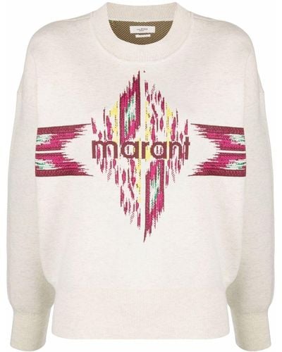 Isabel Marant Intarsien-Pullover mit Logo - Pink