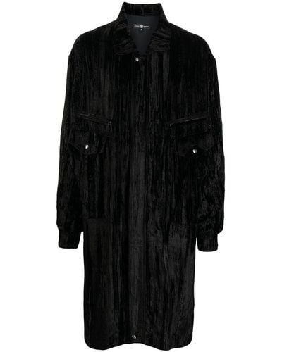 Edward Crutchley Button-up Mid-length Coat - Black