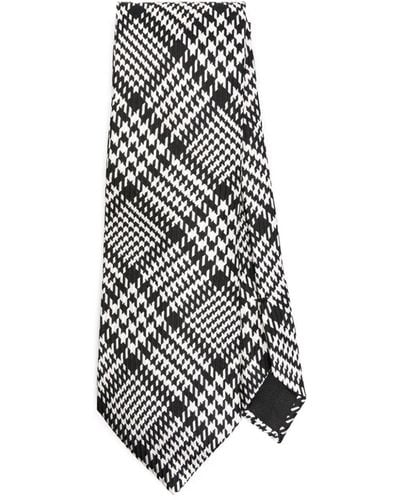 Tom Ford Prince Of Wales-pattern Tie - White