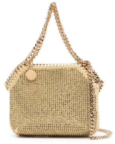 Stella McCartney Mini Falabella Rhinestone-Embellished Bag - Natural