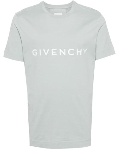 Givenchy T-shirt en coton à logo imprimé - Gris