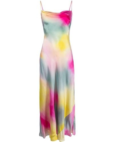 MSGM Maxi-jurk Met Waterverf-effect - Roze