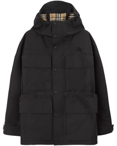 Burberry Manteau à poche plaquée - Noir