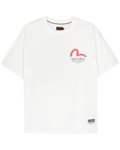 Evisu Godhead Daicock Cotton T-shirt - White