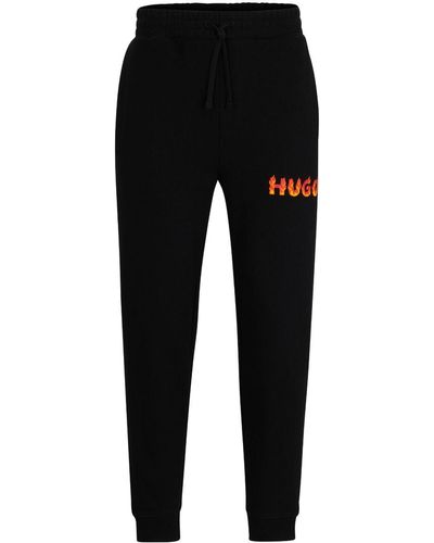 HUGO Pantalones de chándal rectos - Negro
