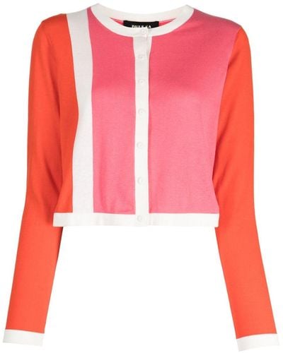 Paule Ka Colour-block Cropped Sweater - Pink