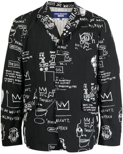 Junya Watanabe X Basquiat グラフィック ジャケット - ブラック
