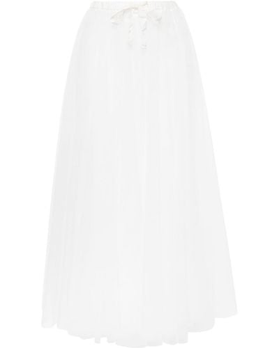 Forte Forte Chic Tulle Skirt With Jersey Coulotte - White