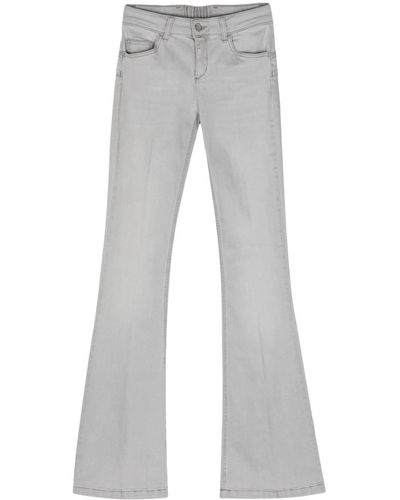 Liu Jo Low-rise Flared Washed Jeans - Gray
