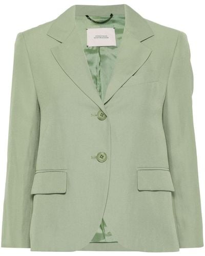 Dorothee Schumacher Linen Cropped Blazer - Green