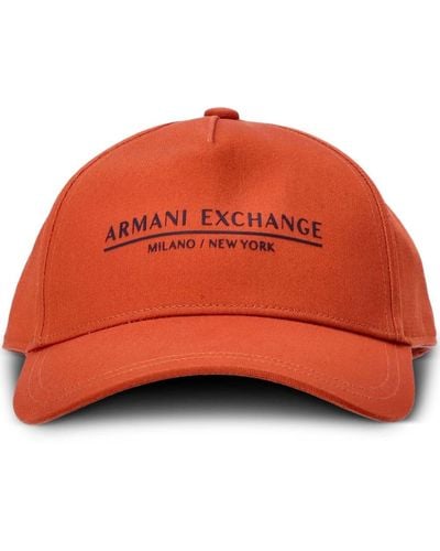 Armani Exchange Baseballkappe mit Logo-Print - Orange