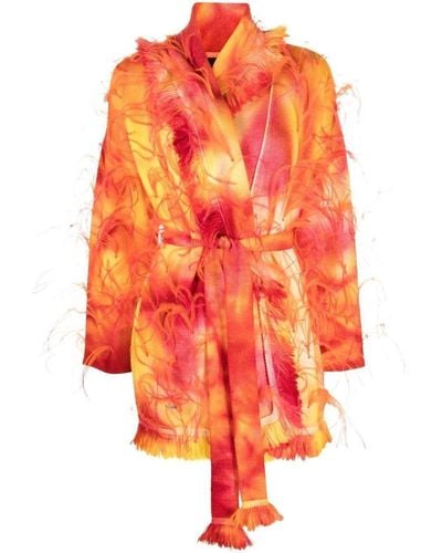 Alanui Sunset Cardigan mit Federn - Orange