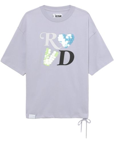 Izzue T-Shirt mit Pailletten - Grau