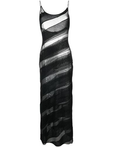 Oséree Gelaagde Maxi-jurk - Zwart