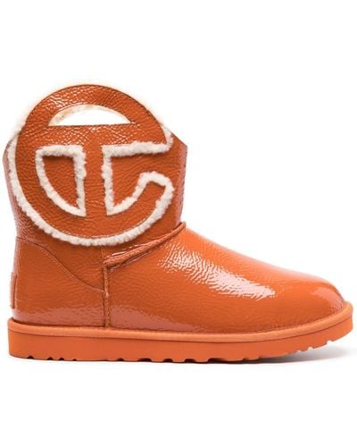 UGG X Telfar Logo Mini Crinkle Boots - Orange