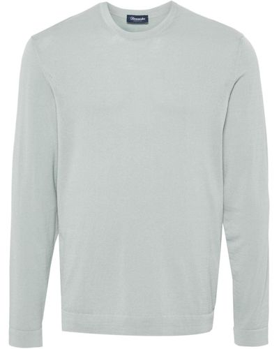 Drumohr Fine-knit Cotton Sweater - Grey