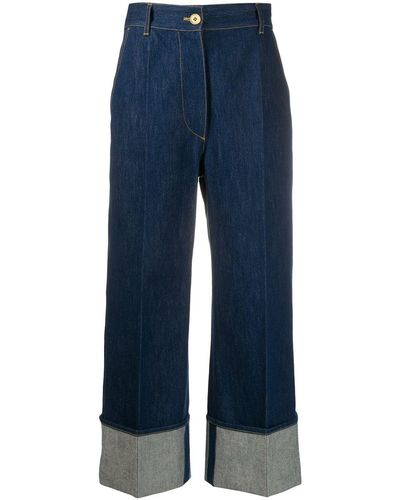 Patou Jeans mit Umschlag - Blau