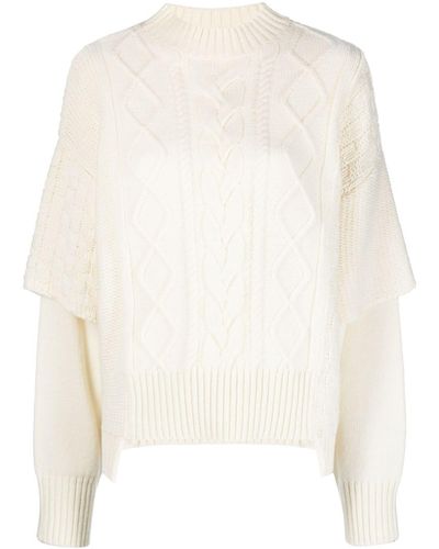 Khrisjoy Logo-jacquard Cable-knit Sweater - White