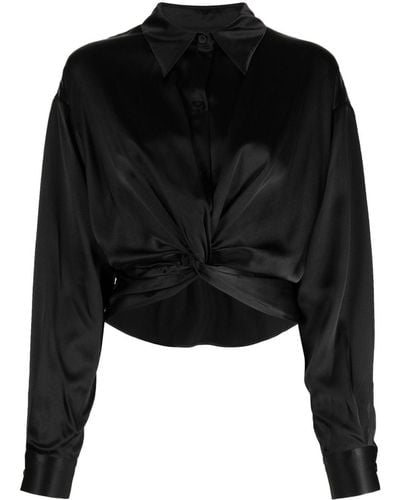 Cynthia Rowley Twisted Silk Shirt - Black