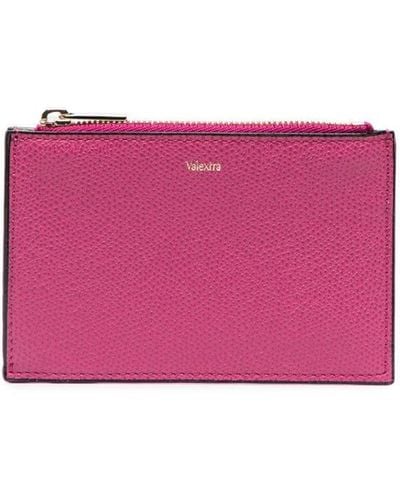 Valextra Kartenetui mit Logo-Print - Pink