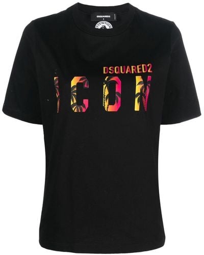 DSquared² T-shirt à logo Icon imprimé - Noir