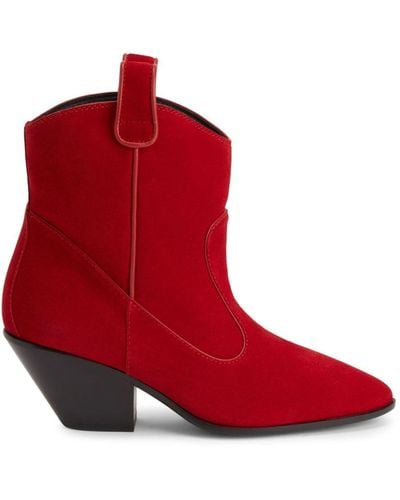 Giuseppe Zanotti Elna 55mm Velvet Boots - Red