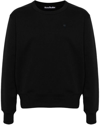 Acne Studios Face Logo-appliqué Cotton Sweatshirt - Black