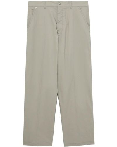 Izzue Wide-leg Stretch-cotton Pants - Gray