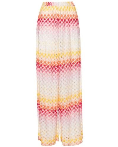 Missoni Seashell-knit Wide-leg Pants - Pink