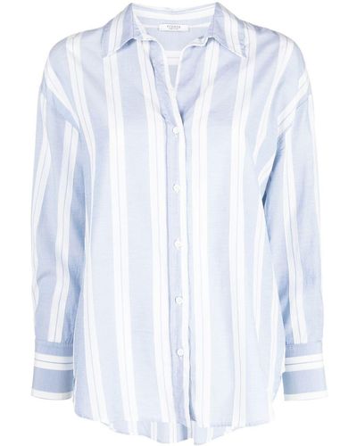 Peserico Striped Spread-collar Shirt - Blue
