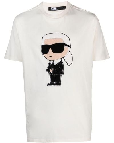 Karl Lagerfeld Ikonik Karl-print cotton T-Shirt - Blanco