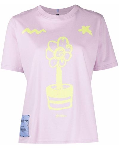 McQ T-Shirt mit grafischem Print - Lila