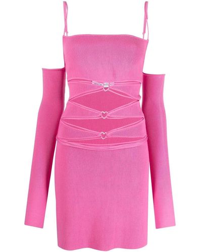 Mach & Mach Kimberly Cut-out Mini Dress - Pink