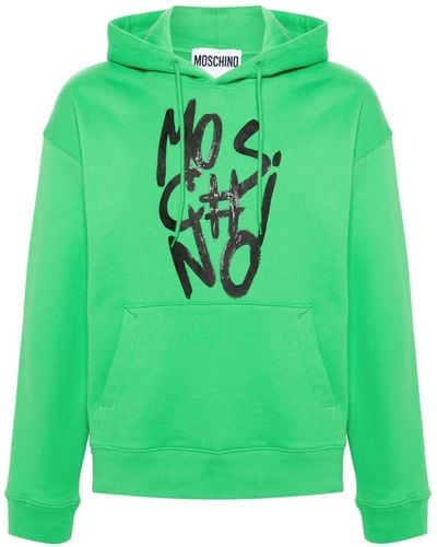 Moschino Logo-print Cotton Hoodie - Green