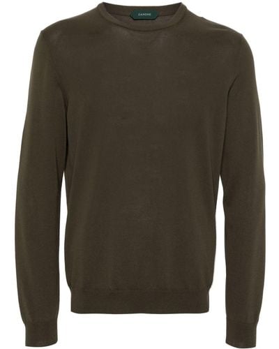 Zanone Fine-knit Cotton Sweater - Green