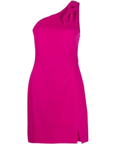 Genny Bow-embellished One-shoulder Dress - Pink
