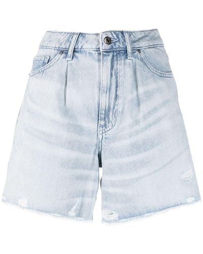 Armani Exchange Pantalones vaqueros cortos con efecto envejecido - Azul