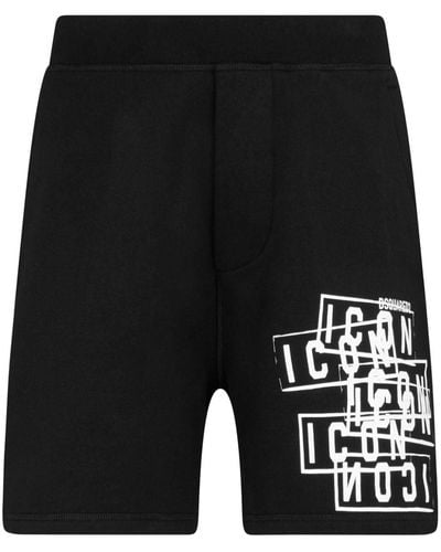 DSquared² Logo-print Track Shorts - Black