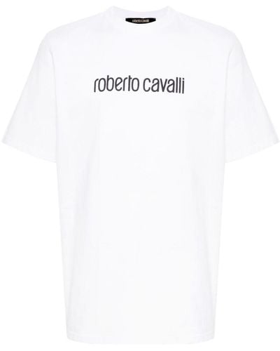 Roberto Cavalli T-shirt en coton à logo imprimé - Blanc