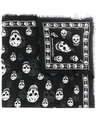 Alexander McQueen Skull Print Scarf - Black