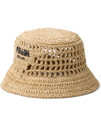 Prada Woven Straw Hat - Natural
