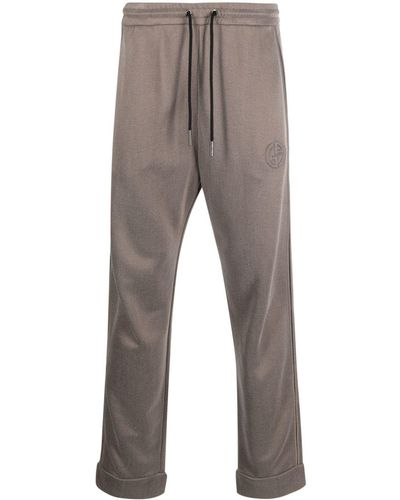 Giorgio Armani Logo-embroidered Drawstring Track Trousers - Grey