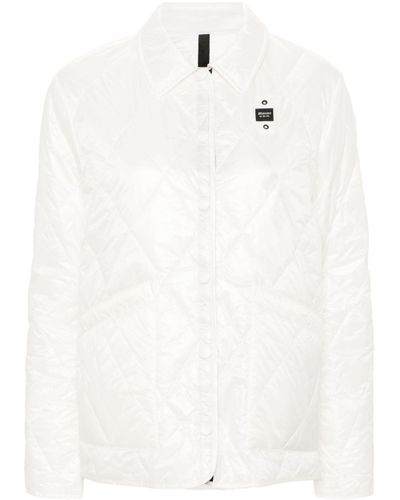 Blauer Diamond-quilted lightweight jacket - Weiß