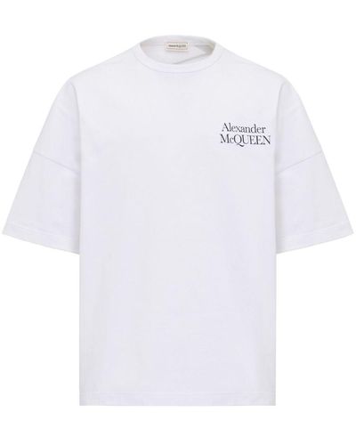 Alexander McQueen T-shirt en coton à logo imprimé - Blanc