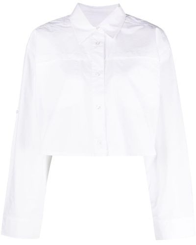 Remain Long-sleeve Cropped Shirt - White