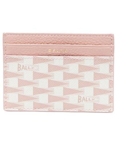 Bally Pennant Leather Cardholder - Pink