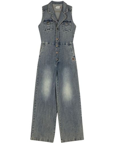 Honor The Gift Service Denim Jumpsuit - Gray
